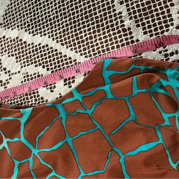 Anne Klein Brown and Teal Midi Dress - Picture 10 of 12